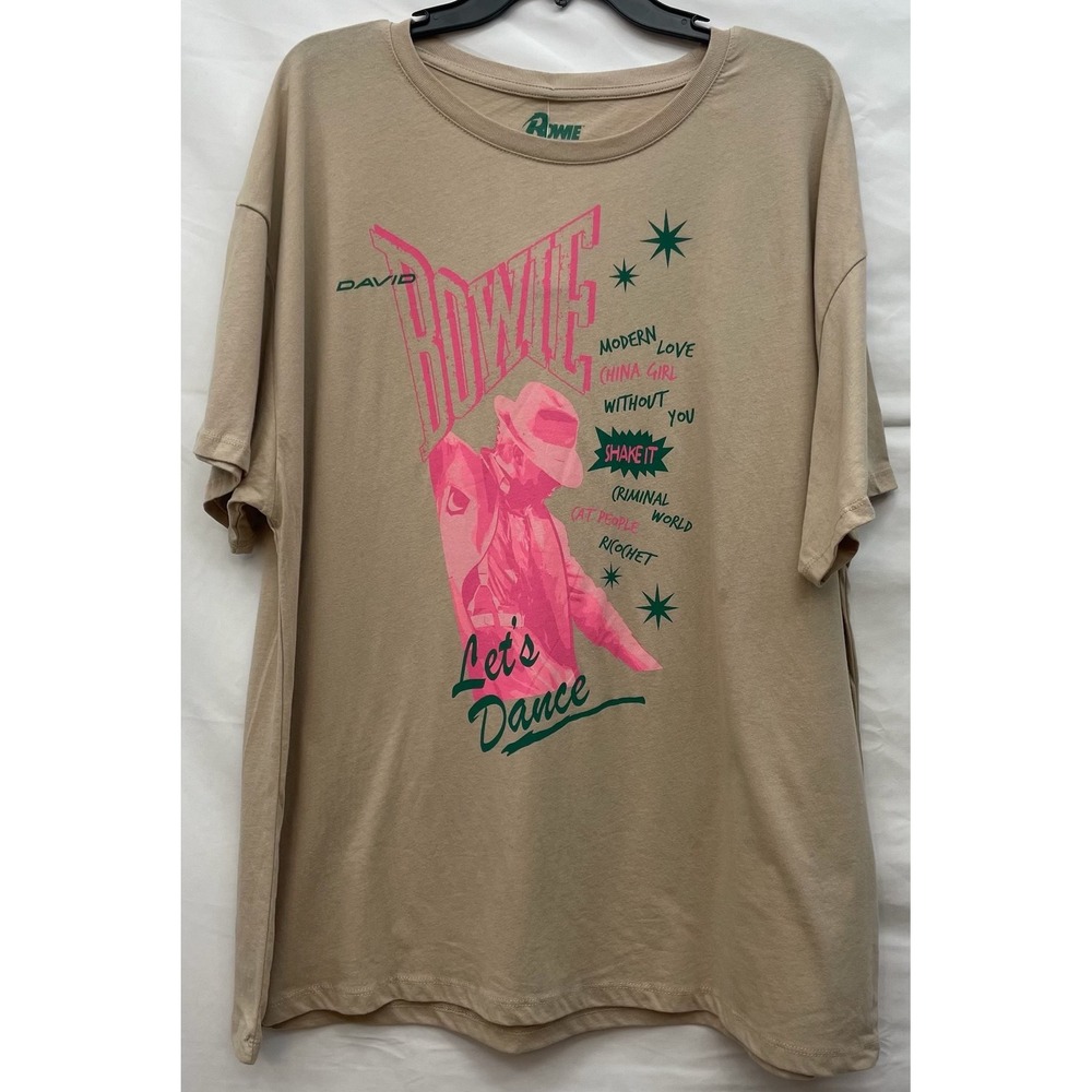 David Bowie T Shirt 2XL‎ NWT Let's Dance Graphic Band Tee Retro Rock